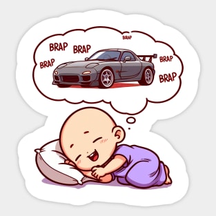 Baby Dreaming of a Mazda rx7 Sticker